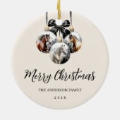 Paarden zwart en goud Kerstmis Keramisch Ornament (Achterkant)