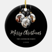 Paarden zwart en goud Kerstmis Keramisch Ornament (Achterkant)