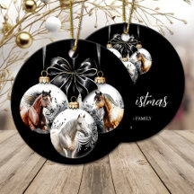 Paarden zwart en goud Kerstmis