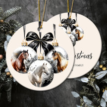 Paarden zwart en goud Kerstmis