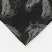 Paarden: zwart fleece deken (Hoek)