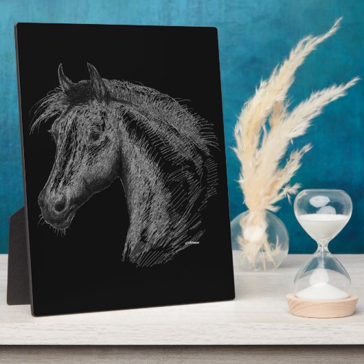 Paarden: zwart fotoplaat (Zijkant)