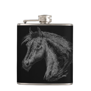 Paarden: zwart heupfles