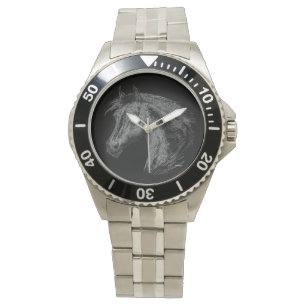 Paarden: zwart horloge