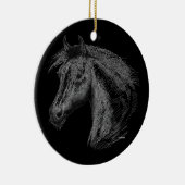Paarden: zwart keramisch ornament (Rechts)