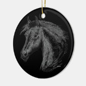 Paarden: zwart keramisch ornament (Links)
