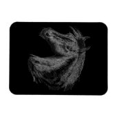 Paarden: zwart magneet (Horizontaal)