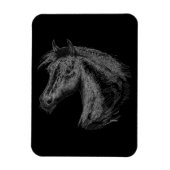 Paarden: zwart magneet (Verticaal)