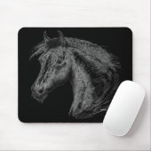 Paarden: zwart muismat (Met muis)