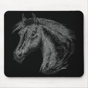 Paarden: zwart muismat