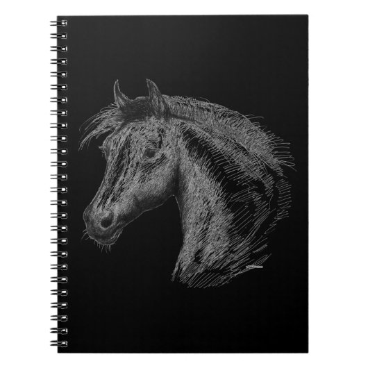 Paarden: zwart notitieboek (Voorkant)