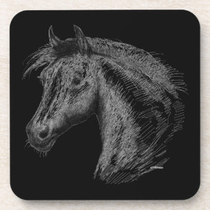 Paarden: zwart onderzetter