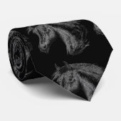 Paarden: zwart stropdas (Opgerold)