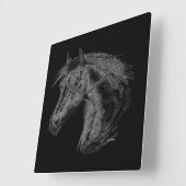 Paarden: zwart vierkante klok (Hoek)
