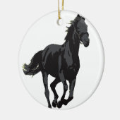 Paarden - Zwarte Stallion Keramisch Ornament (Links)