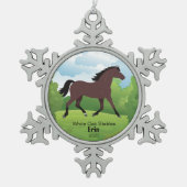 Paardenaandenken met  Ras Tin Sneeuwvlok Ornament (Voorkant)
