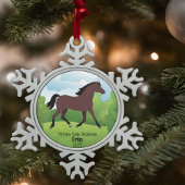 Paardenaandenken met  Ras Tin Sneeuwvlok Ornament