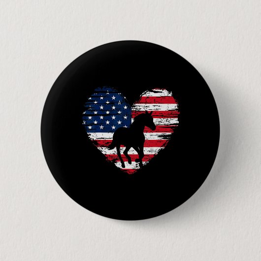 PaardenAmerikaans vlaggenschip 4 juli Verenigde St Ronde Button 5,7 Cm (Voorkant)