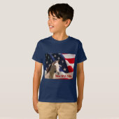 PaardenAmerikaanse vlag Kinder T-Shirt (Voorkant volledig)