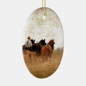 Paardenarbeid Keramisch Ornament (Rechts)