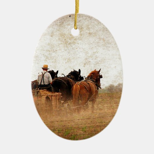 Paardenarbeid Keramisch Ornament (Voorkant)