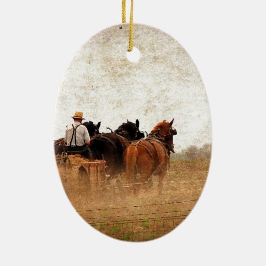 Paardenarbeid Keramisch Ornament (Achterkant)