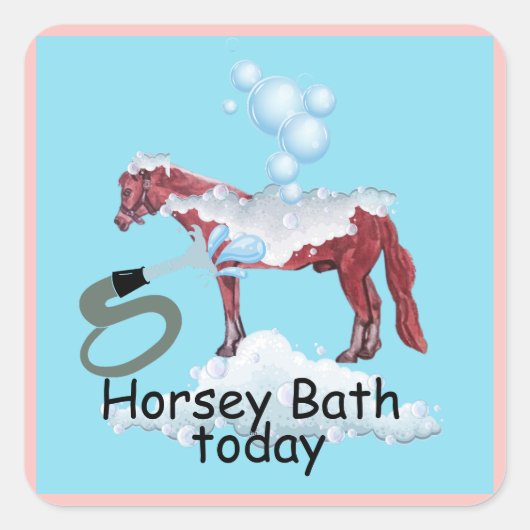 Paardenbad Comic Square sticker (Voorkant)