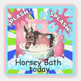 paardenbadstrip vierkante sticker