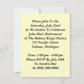 Paardenbakkerij Chef Cook Party uitnodigingen (Achterkant)