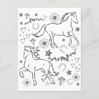 Paardenbalk Kleur me in Briefkaart