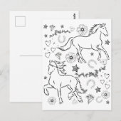Paardenbalk Kleur me in Briefkaart (Voorkant / Achterkant)