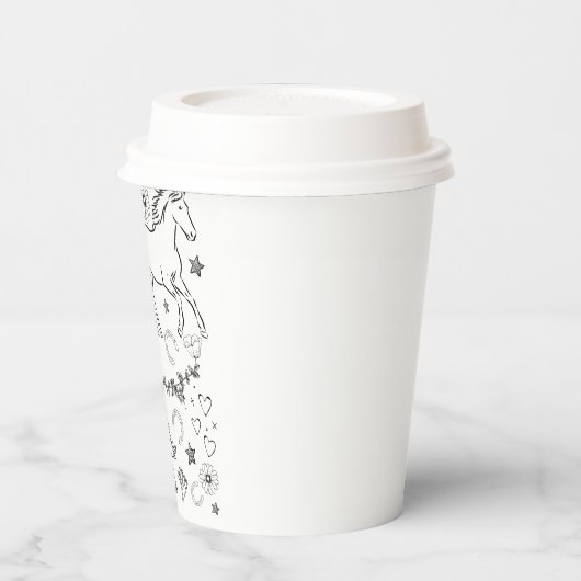 Paardenbalk Kleur me in Papieren Bekers (Links)