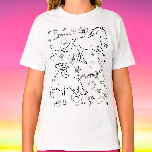 Paardenbalk Kleur me in T-shirt