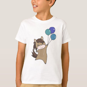 Paardenballonnen vliegen kalveren voor kinderen t-shirt