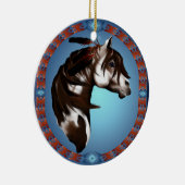 Paardenbedekking met verzadigde verf keramisch ornament (Rechts)