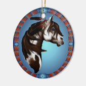 Paardenbedekking met verzadigde verf keramisch ornament (Links)
