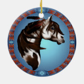 Paardenbedekking met verzadigde verf keramisch ornament (Achterkant)