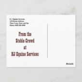 Paardenbedrijf of Vet-Kantoor van groep Birthday Briefkaart (Achterkant)