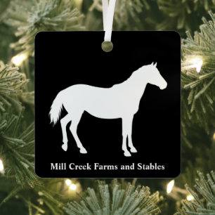 Paardenbedrijfsnaam Witte Paard Metalen Ornament