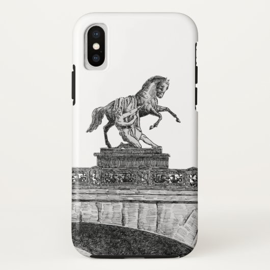 paardenbeeldhouwkunst op de brug Anichkov Case-Mate iPhone Case (Achterkant)