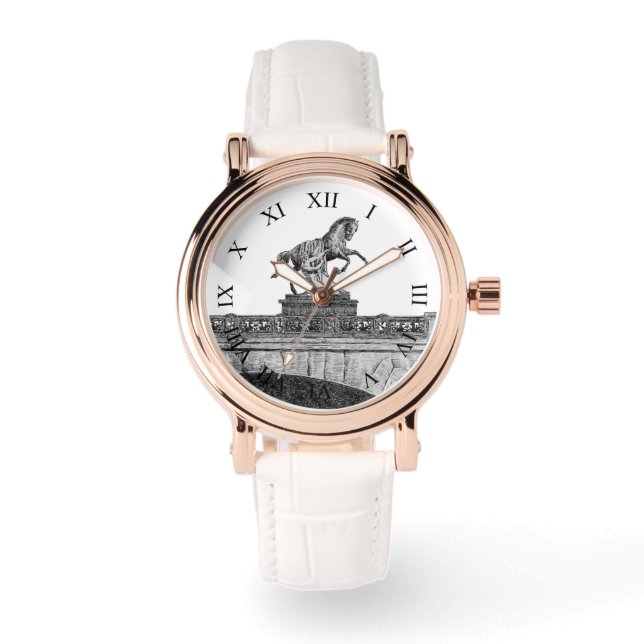  paardenbeeldhouwkunst op de brug Anichkov Horloge (Voorkant)