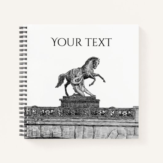  paardenbeeldhouwkunst op de brug Anichkov Notitieboek (Voorkant)