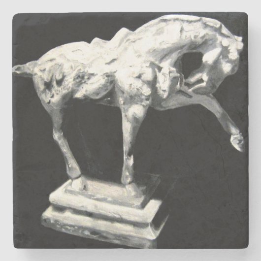 Paardenbeeldje Stenen Onderzetter (Voorkant)