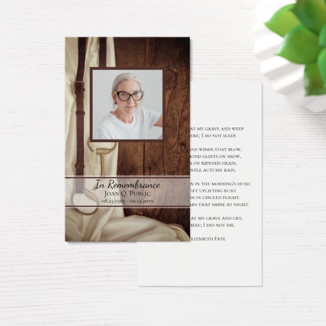 Paardenbeet satijn Western begrafenisgebed Visitekaartje (Bureau)