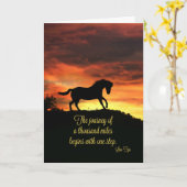 Paardenbemoedigende Kaart met beroemd Gezegde (Gele Bloem)