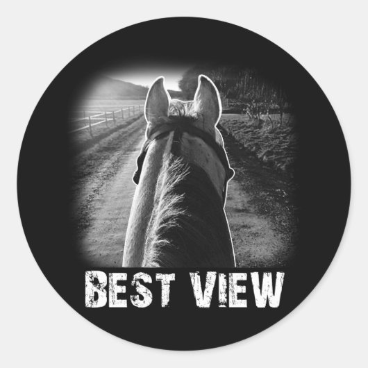 Paardenbeste Uitzicht van Paarden Rugideeën voor v Ronde Sticker (Voorkant)