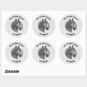 Paardenbeste vrienden  Schetsschors Dierlijk Ronde Sticker (Vel)