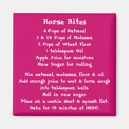 Paardenbeten Recept Magneetkleur Magneet (Voorkant)