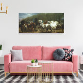 Paardenbeurs (door Rosa Bonheur) Canvas Afdruk (Insitu (Woonkamer))