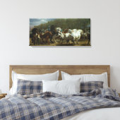 Paardenbeurs (door Rosa Bonheur) Canvas Afdruk (Insitu (Slaapkamer))